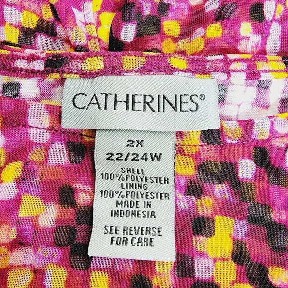 Catherines‎ Pink Top Plus Size 2X 22/24W Layered Sleeveless Pullover Stretch - Picture 4 of 5
